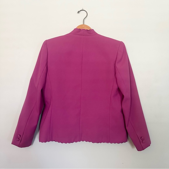 VTG Sassoon Purple Scalloped Blazer Skirt Suit - Picture 7 of 9